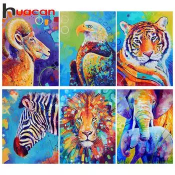 HUACAN 5D алмазная живопись нарисованные животные полный круглый DIY Алмазная вышивка распродажа горный хрусталь картина украшения для дома 30*40 cm