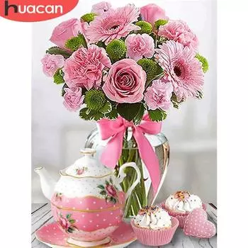 HUACAN 5D алмазная живопись Роза полная дрель квадратная Алмазная мозаика цветок картина из горного хрусталя рукоделие художественный декор для дома Full Square 20*30 cm