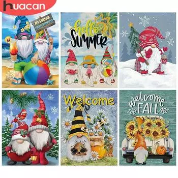 HUACAN 5d алмазная живопись Рождество Санта-Клаус DIY Алмазная вышивка крестиком Подсолнух рукоделие настенное искусство Full Square 20*30 cm