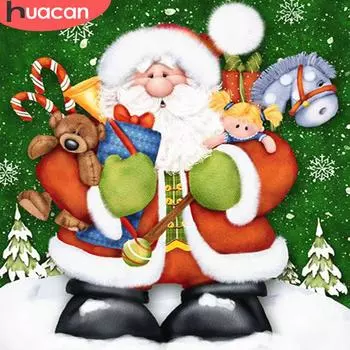 HUACAN 5D алмазная живопись сверла Санта-Клаус Алмазная вышивка крестиком Рождественская картина стразы Алмазная мозаика искусство Full Round 20*30 cm