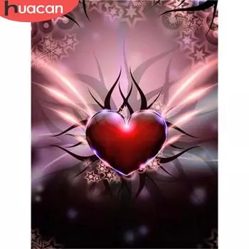 Huacan 5D DIY Алмазная картина Новый пейзаж ЛЮБОВЬ Алмазная вышивка Распродажа Сердце Мозаика Вышивка крестиком Подарок ручной работы Full Square 20*30 cm