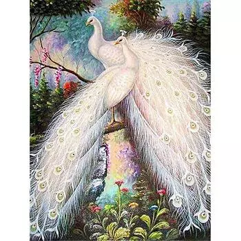 HUACAN 5D DIY Алмазная картина Павлин Вышивка крестом Мозаика Набор Рукоделие 30*40 cm