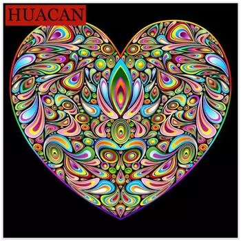 HUACAN 5D DIY Алмазная картина Полное круглое сердце Алмазная вышивка Полный дисплей Фотографии Стразы 20*20 cm