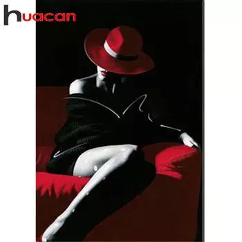 HUACAN 5D DIY Алмазная картина Сексуальные женщины Алмазная вышивка со стразами Вышивка крестом Мозаика Украшение дома Full square 20*30 cm