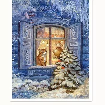 Huacan 5d DIY Алмазная картина Зима Вышивка крестиком Алмазная вышивка Домашний декор Full Round 15*20 cm