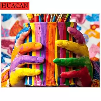 huacan 5D DIY Алмазная вышивка полный дисплей мультяшная цветная краска с бриллиантами Алмазная мозаика Стразы подарок 20*30 cm