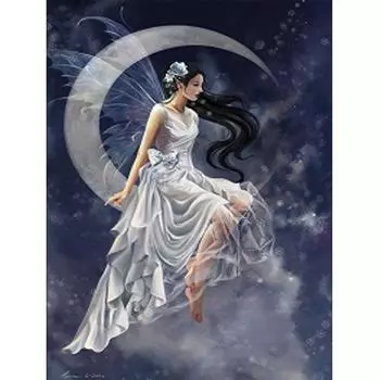 HUACAN 5D DIY алмазная живопись Луна девушка вышивка крестиком ремесло домашний декор стикер на стену 30*40 cm