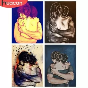 HUACAN 5D Diy алмазная живопись пара полная квадратная/круглая Алмазная вышивка портретная мозаика картина из горного хрусталя подарок ручной работы Full Square 20*30 cm