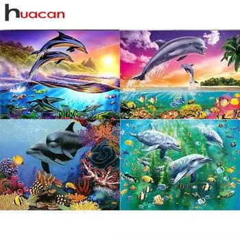 HuaCan 5D DIY алмазная живопись Подводный мир вышивка пейзаж вышивка крестиком домашний декор 30*40 cm