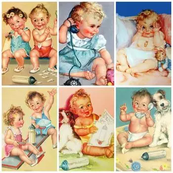 HUACAN 5D DIY алмазная живопись полная дрель квадратный детский набор для рукоделия вышивка горным хрусталем картина украшение дома 30*40 cm