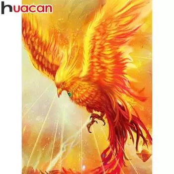 HUACAN 5D DIY алмазная живопись полный круглый Феникс Алмазная вышивка Декор дома Алмазная мозаика картина из горного хрусталя ручной работы Full Round 30*40 cm