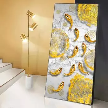 HUACAN 5D DIY алмазная живопись Золотая рыбка полная дрель вышивка крестиком Пейзажная мозаика картина со стразами настенное искусство Full Square 20*40 cm