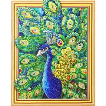 Huacan 5D DIY Часть Дрель Специальная форма Алмазная картина Павлин Набор для вышивки крестом