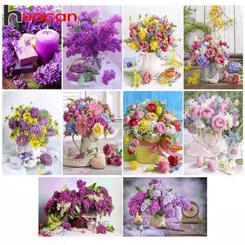 Huacan 5D DIY Полный дрель Алмазная картина Букет Вышивка крестиком Мозаика 30*40 cm full round