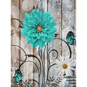 HuaCan Алмазная картина DIY Kit Цветочная картина Полный круглый дрель Мозаичные картины Вышивка Домашний декор 15x20cm