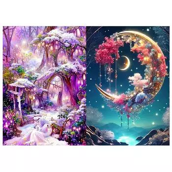 HuaCan Алмазная картина DIY Kit Ландшафтная картина Полная круглая дрель Мозаичные картины Вышивка Домашний декор 15x20cm