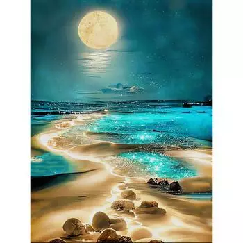 HuaCan Алмазная картина DIY Kit Пейзаж Картина Полный AB Круглый Дрель Мозаика Пейзаж Картины Стразы Вышивка Искусство Ремесло Домашний Декор Стены Round AB Drill 20x30cm