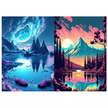 HuaCan Алмазная картина DIY Kit Ландшафтная картина Полная круглая дрель Мозаика Ночной вид Картины Вышивка Домашний декор 15x20cm