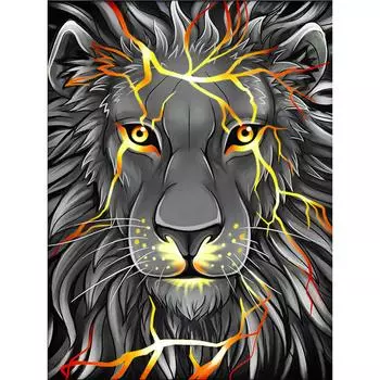 HuaCan Алмазная картина DIY Kit Лев Картина Полный круглый дрель Мозаика Картины с животными Вышивка Домашний декор 15x20cm