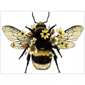 HuaCan Алмазная картина DIY Набор Пчела Картина Полный круглый дрель Мозаика Пчелы Картины Вышивка Домашний декор 15x20cm