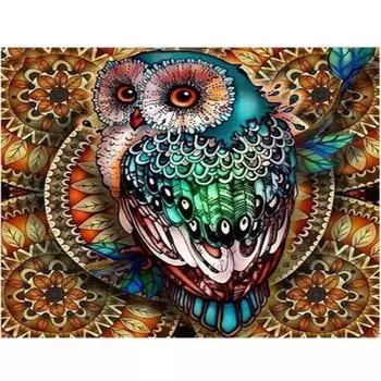 HUACAN Алмазная картина Полная площадь Сова 5D DIY Алмазная вышивка Мозаика Изображение Горный хрусталь 25*30 cm half drill