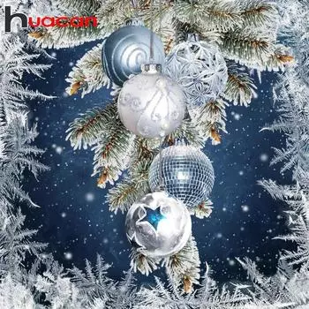 Huacan Алмазная картина Рождественский шар Новое поступление Алмазная вышивка Снежный пейзаж ручной работы Подарок Наклейки на стену Full Square 20*20 cm