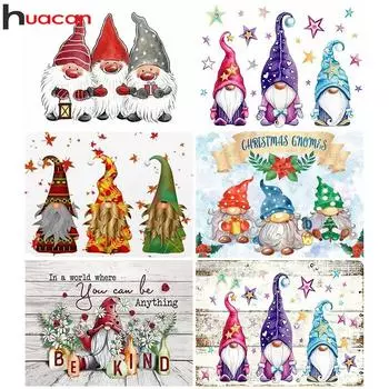 Huacan Алмазная картина Санта-Клаус мультфильм полная квадратная/круглая Алмазная вышивка мозаика Рождественский домашний декор Full Square 20*30 cm