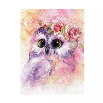 Huacan Алмазная картина Сова Полная площадь Алмазная вышивка Мультяшные изображения Стразы 20*30 cm