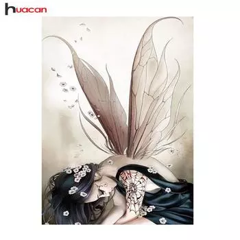 HUACAN Алмазная картина вышивка крестиком Девушка Алмазная вышивка Портрет Краска Дрель Горный хрусталь 20*30 cm