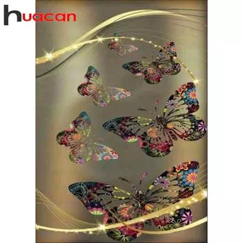 Huacan Алмазная вышивка 5D DIY алмазная живопись бабочка картина из стразов полный бриллиант Рождественский подарок декор для дома 30*40 cm