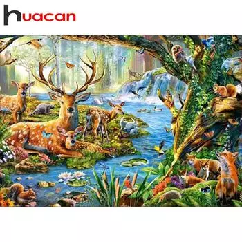 Huacan Алмазная вышивка 5D DIY алмазная живопись мультфильм медведь картина стразами алмазный Рождественский подарок декор для дома 30*40 cm