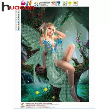 Huacan Алмазная вышивка 5D DIY алмазная живопись сказочная картина со стразами полный бриллиант Рождественский подарок декор для дома 30*40 cm