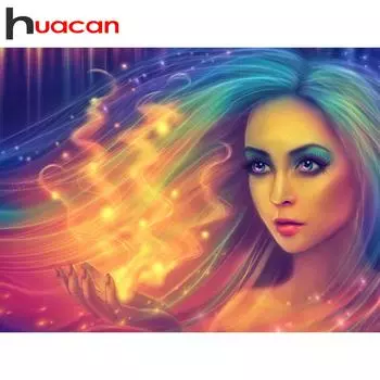 Huacan Алмазная вышивка Фея Алмазная картина Полная площадь Девушка Алмазная мозаика Вышивка крестом Full square 25*30 cm