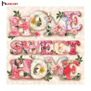 HUACAN Алмазная вышивка Главная Сладкая 5D Алмазная картина Полный горный хрусталь Мозаика Цветочные ремесла 20*20 cm