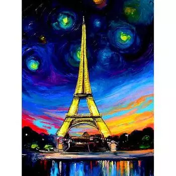 Huacan Алмазная вышивка Пейзаж Ручная алмазная живопись Башня Рукоделие Мозаика 20*30 cm