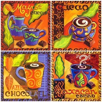 HUACAN Алмазная вышивка Распродажа Мультфильм 5D DIY Алмазная картина Кофейная чашка Полный квадратный горный хрусталь 20*20 cm