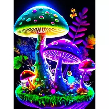HuaCan алмазная живопись гриб полный круглый AB дрель картины мозаичная картина со стразами вышивка искусство ремесло домашний декор стены Round Drill 20x30cm
