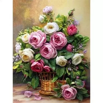 HUACAN алмазная живопись Пион полная дрель квадратная Новое поступление Алмазная вышивка цветок Алмазная мозаика рукоделие домашний декор Full Square 20*30 cm