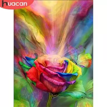 HUACAN алмазная живопись полный круглый квадратный роза стразы 5D DIY Алмазная вышивка распродажа Цветочная мозаика декор для дома Full Square 20*30 cm