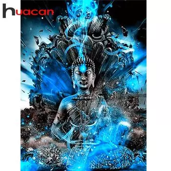 HUACAN алмазная живопись Религия Будда Алмазная вышивка крестиком картина Стразы квадратная Алмазная мозаика Декор подарок Full Round 20*30 cm