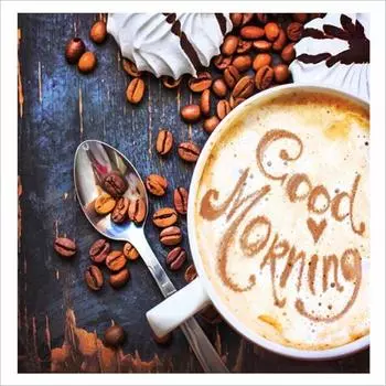 Huacan чай с молоком кофе 5D DIY алмазная живопись вышивка крестиком мозаика домашний декор 20*20 cm