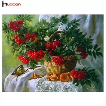 HUACAN Цветочная Алмазная мозаика, распродажа, изображение стразов, Алмазная вышивка, корзины для вышивки крестом, полный квадратный алмаз Full Square 20*30 cm