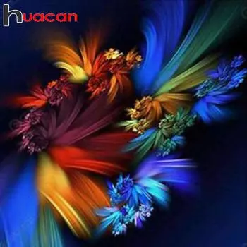 Huacan Цветок Diy Алмазная картина 5D Алмазная мозаика Смола Алмазная вышивка Крестиком 30x30