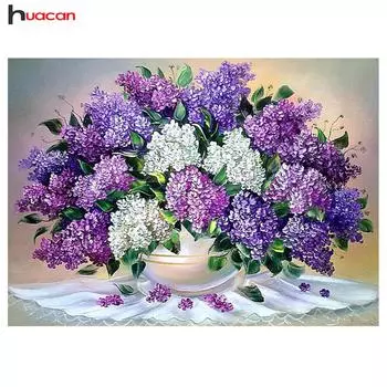 HUACAN DIY 5D Алмазная мозаика вышивка крестом цветы ремесла ручной работы полная алмазная живопись фиолетовый лавандовый узор Full Square 20*30 cm