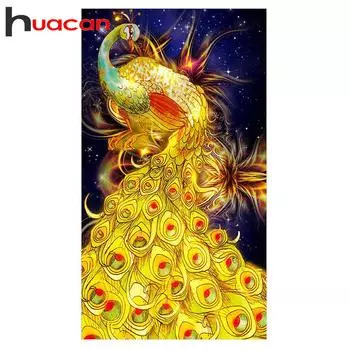huacan DIY 5D Алмазная наклейка вышивка крестиком картина Золотой Феникс домашний декор 35*70 CM