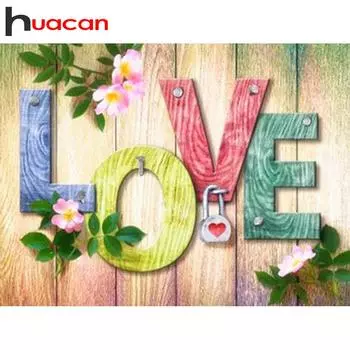 HUACAN DIY 5D Алмазная вышивка Любовь и цветы алмазная живопись вышивка крестиком полный квадратный алмаз украшение дома Full Square 20*30 cm