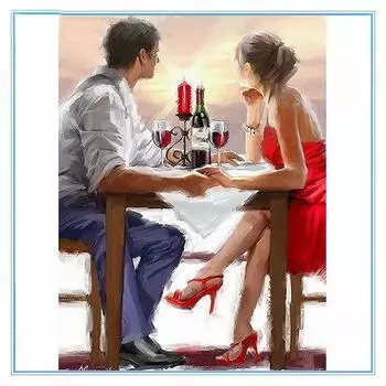 Huacan DIY 5D Полный дрель Алмазная картина Пара Вышивка Крестом Мозаика Картина Домашний декор Full round 25*30 cm