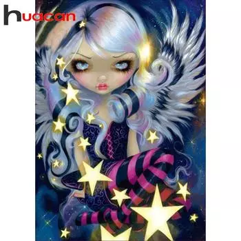 Huacan DIY Алмазная вышивка Алмазная картина Хэллоуин девушка вышивка крестиком Мозаика Алмазная картина из стразов Домашний декор 30*40 cm