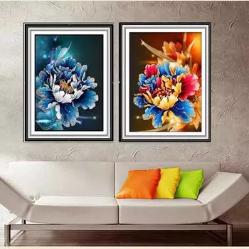 HUACAN DIY Полный дрель Алмазная картина Цветочная вышивка Крестом Мозаика Домашний декор Подарок A