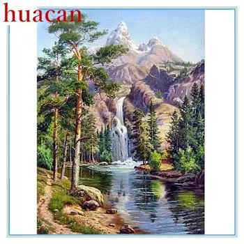 Huacan DIY Полный дрель Алмазная картина Пейзаж Искусство Вышивка Крестом Мозаика Домашний Декор Подарок Full round 25*30 cm